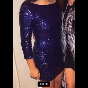 Dark Blue Sequin Bodycon Dress